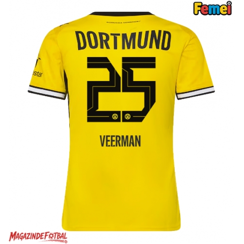 Borussia Dortmund Joey Veerman #25 Tricou Fotbal Replică 2026-27 Femei Acasa Borussia Dortmund Joey Veerman #25 Tricou Fotbal Replică 2026-27 Femei Acasa